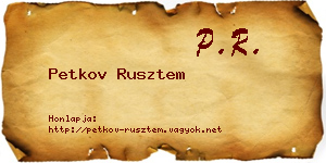 Petkov Rusztem névjegykártya